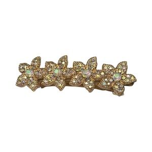 Sparkling  iridescent Gold Floral Hair Clip